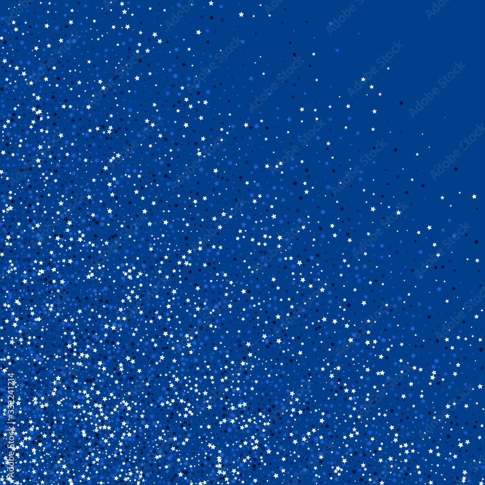 White Star Light Digital Border. Shimmer Sky Template. Festive Confetti Template. Blue Vector Abstract Illustration. White Star Light Digital Border. Shimmer Sky Template. Festive Confetti Template. Blue Vector Abstract Illustration.