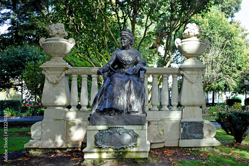 Monument to the Countess of Pardo Bazan in the Mendez Nuñez garden. La Coruña, Galicia. Spain. Europe. October 8, 2019
 photo