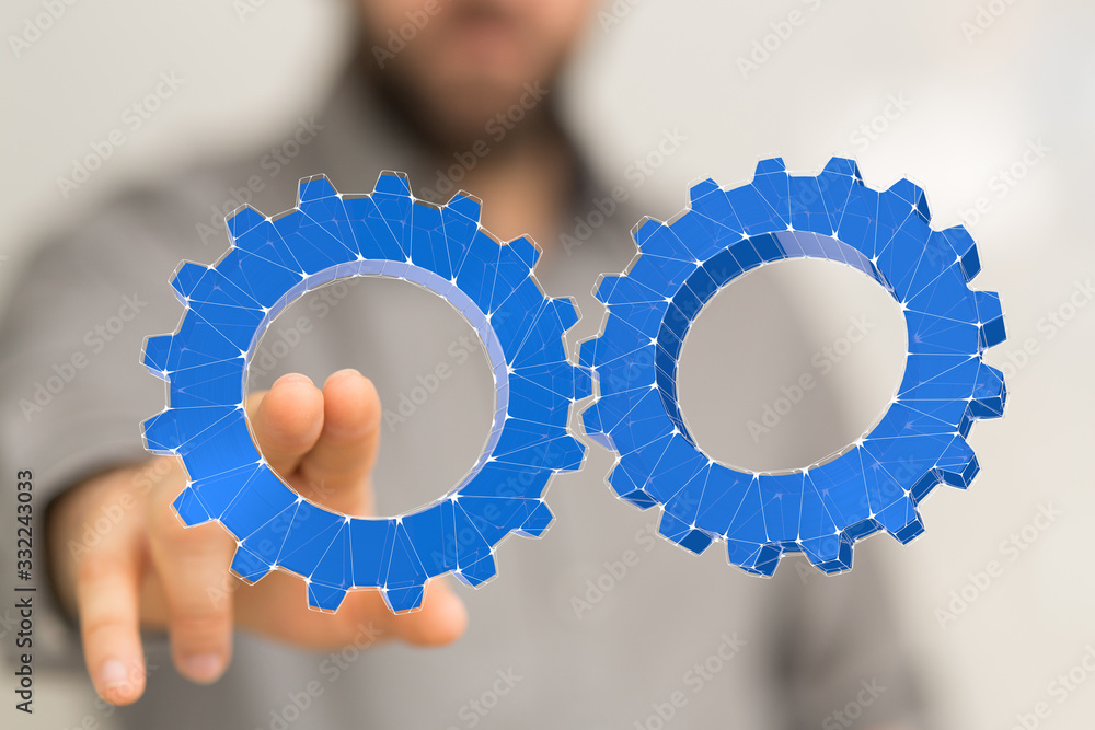 Business, Internet and technology concept. Business select gear icon on virtual screen. Business, Internet and technology concept. Business select gear icon on virtual screen.