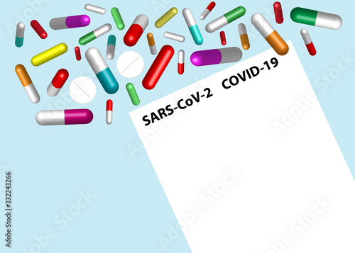 Medicamentous treatment of Coronavirus COVID-19 concept photo