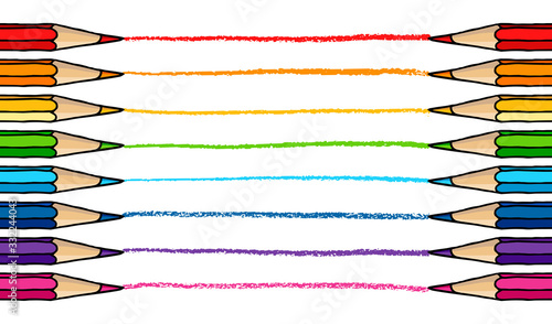 Colored pencils with strokes illustration