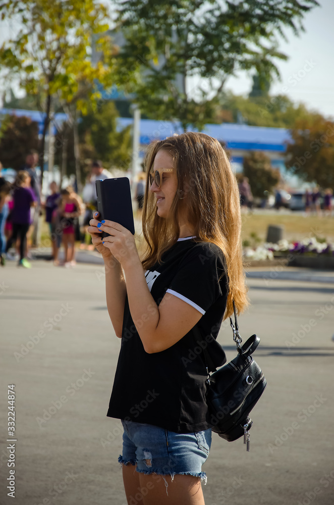 young woman with mobile phone