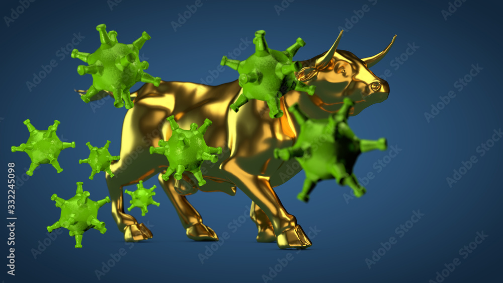 Fototapeta premium The coronavirus impacts the global economy. 3d.