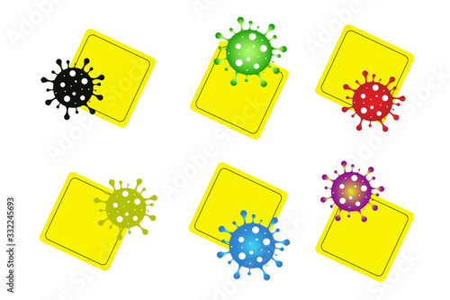 Coronavirus Icon. No Infection and Stop Coronavirus Concepts. Dangerous Coronavirus Cell in China, Wuhan. Isolated Vector Icon
