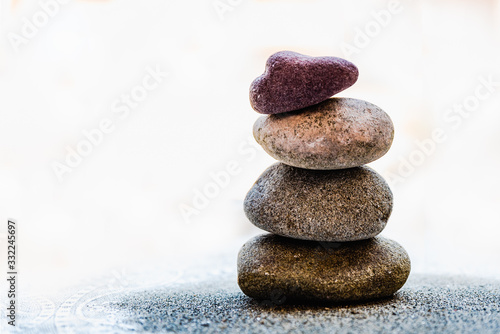 Four pebble rock stacked