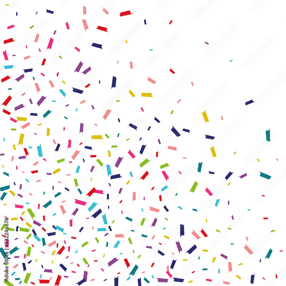 Color Abstract Confetti Postcard. Confetti Invitation. Round Festival Banner. Color Independence Backdrop.
