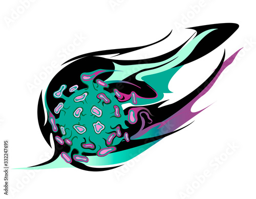Covid-19 coronavirus outbreak and pandemic coronaviruses influenza symbol virus cell under the microscope