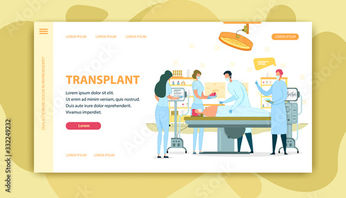 Medical App Page Transplant on Operating Table.