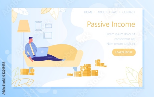 Lie on Couch and Earn Passive Income Illustration.