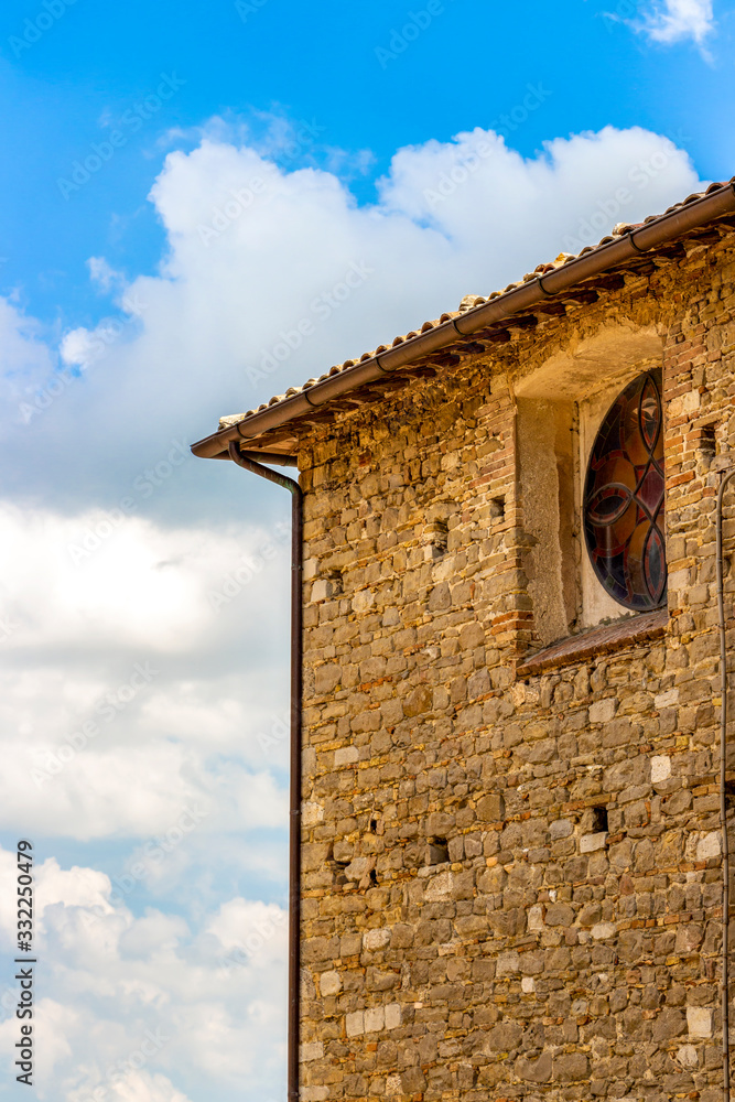 Church of San Filippo Neri architectural detail in Cingoli, Marche Region, Province of Macerata, Italy