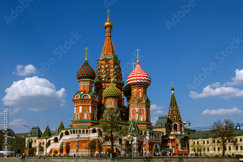 View of the St  Basil's Cathedral from Vasilevsky Descent in Moscow.  Red Square . Moscow. Russia.