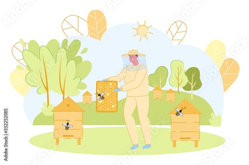 Appairer or Beekeeper Male Character among Hives.