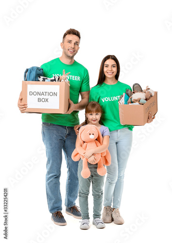 Volunteers with donations f...