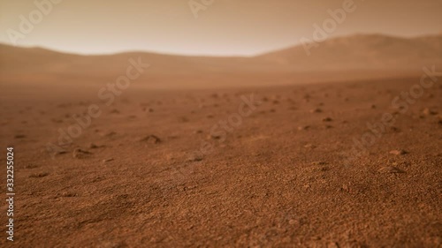 Fantastic martian landscape in rusty orange shades photo