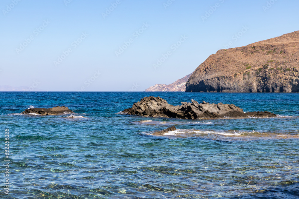 Cliffs and mountains in Papafragas beach