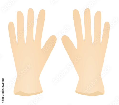 Hygienic latex gloves. vector illustration