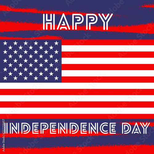 Fourth of July Independence day of usa design. American flag on background.