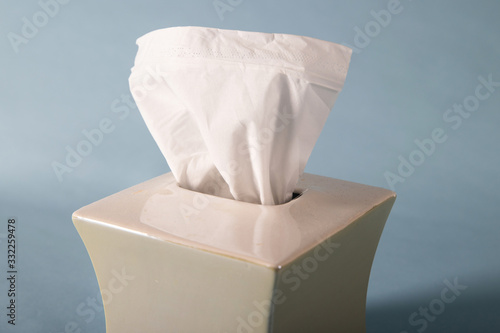 General view of soft tissue paper used for blowing a nose when ill