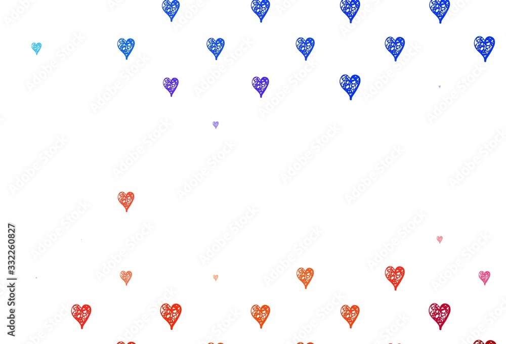 Light Blue, Red vector backdrop with sweet hearts. Light Blue, Red vector backdrop with sweet hearts.