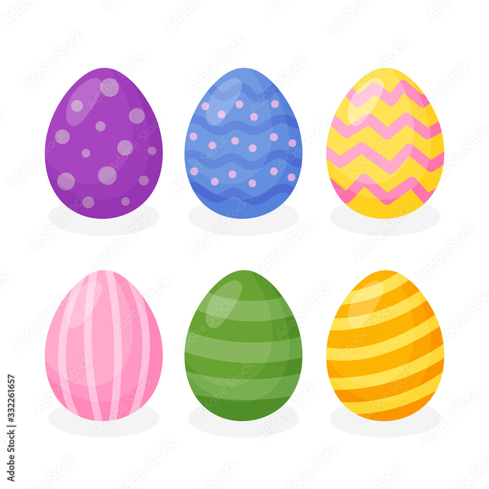 Easter eggs. Set of elements. Vector illustration. Great for Easter decor.