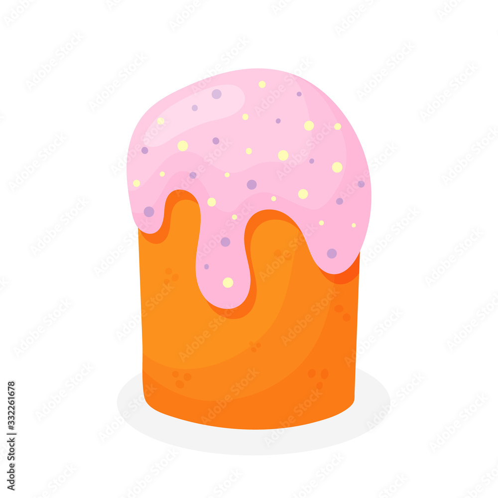 Easter cake isolated on white background. Holiday food. Great for Easter decor. Vector illustration. Easter cake isolated on white background. Holiday food. Great for Easter decor. Vector illustration.
