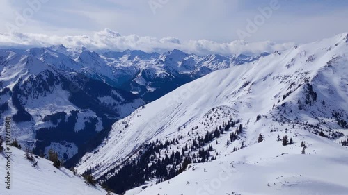 Planneralm skiing resort in winter,  Austrian Alps photo