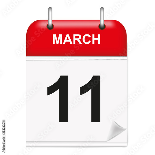 March 11, Calendar Icon