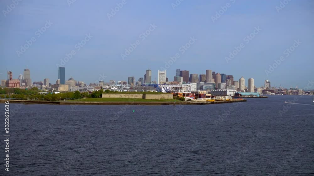 Approaching Boston Downtown From The Ocean Approaching Boston Downtown From The Ocean