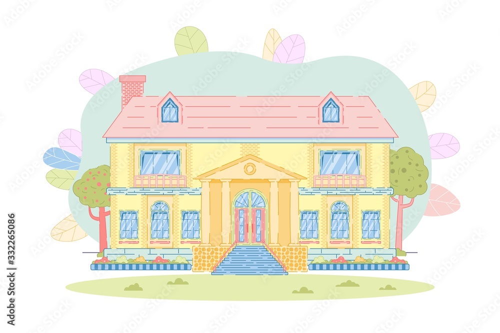 Two-Storied Classical Architecture Style Building Two-Storied Classical Architecture Style Building