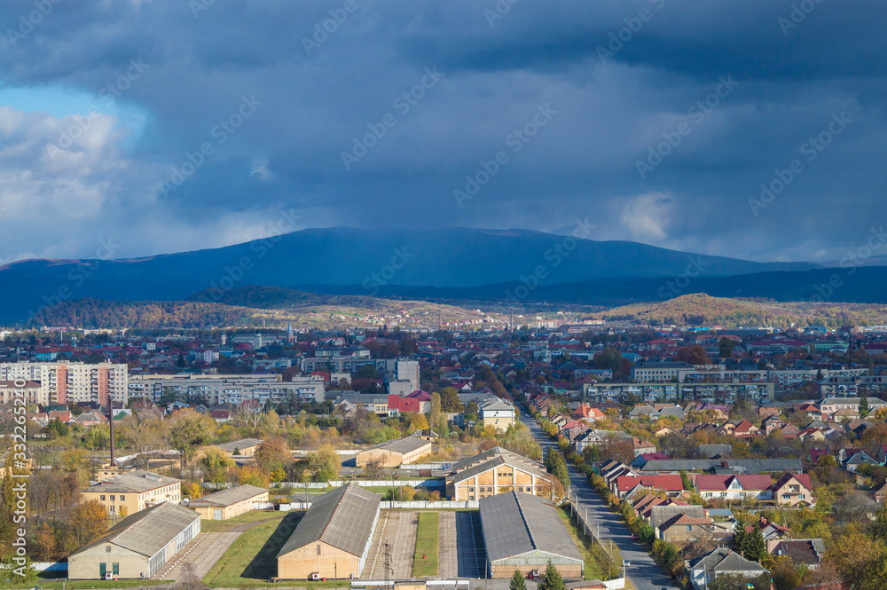 Obraz premium top view of a small town