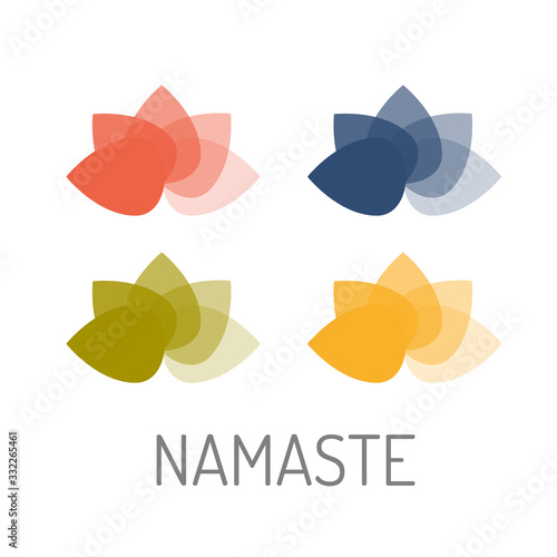 Minimal Colorful Lotus Symbol Set