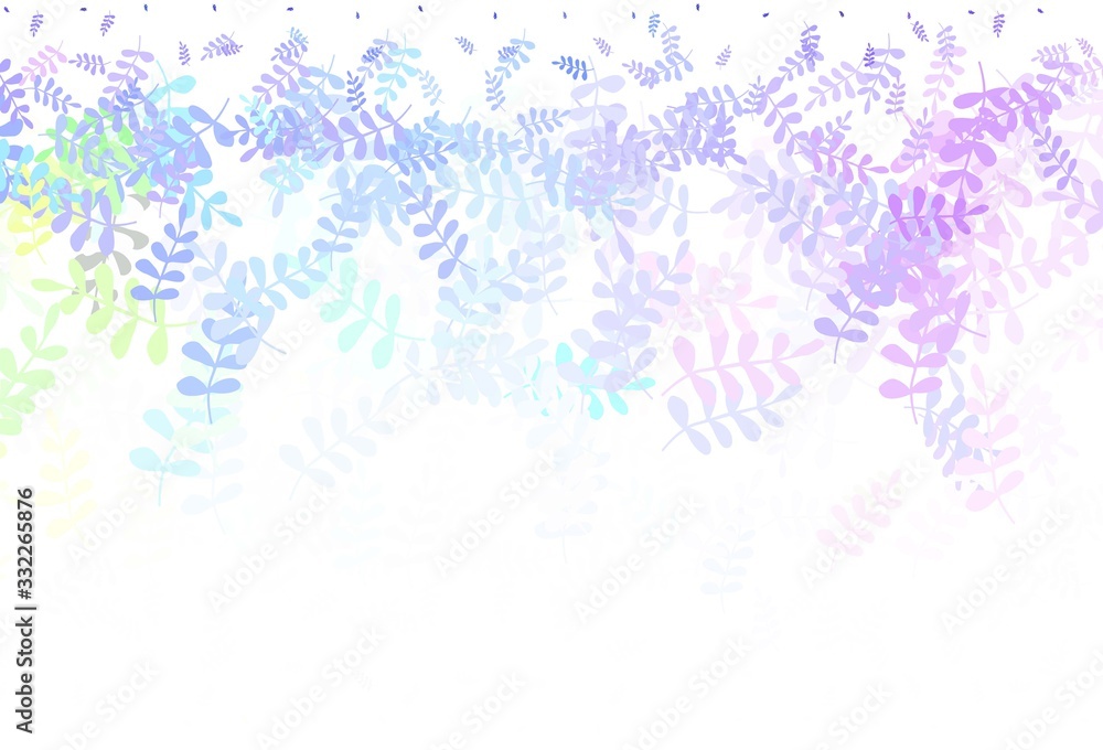 Obraz premium Light Multicolor vector doodle backdrop with leaves.