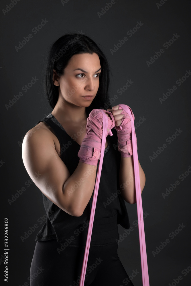 sexy girl training in the gym engaged in boxing sexy girl training in the gym engaged in boxing