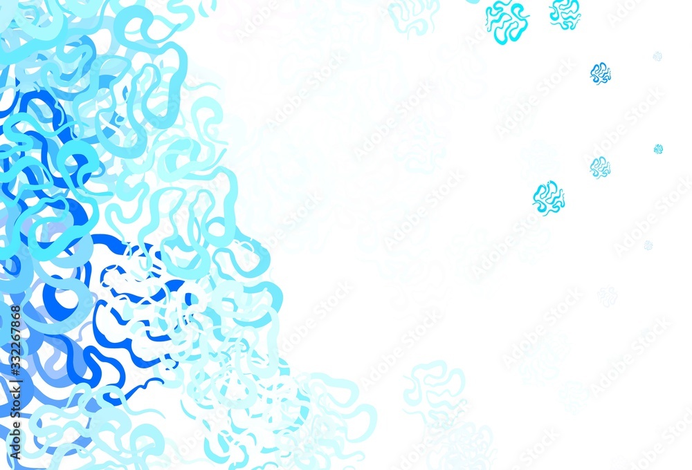 Light BLUE vector backdrop with memphis shapes.