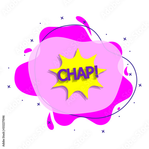 Comic speech bubble with expression text chap liquid bacdge icon. Simple color vector of people around the world icons for ui and ux, website or mobile application