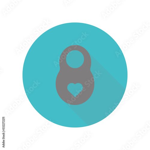 Weight with heart long shadow icon. Simple glyph, flat vector of web icons for ui and ux, website or mobile application photo