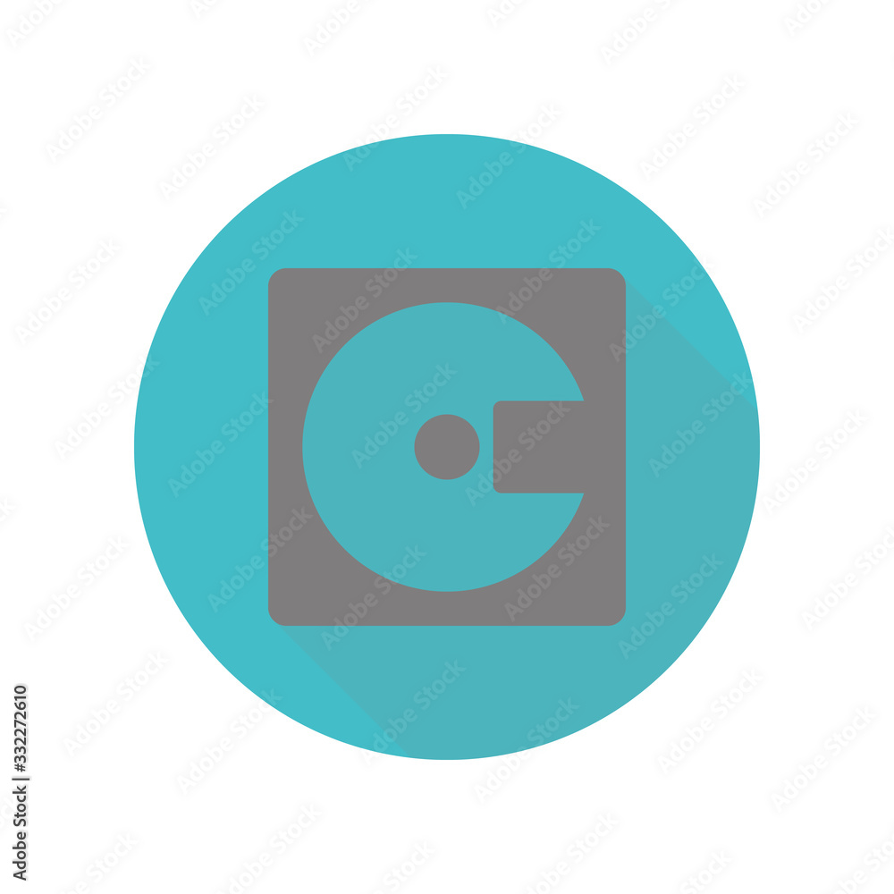 Hard drive disk long shadow icon. Simple glyph, flat vector of web icons for ui and ux, website or mobile application Hard drive disk long shadow icon. Simple glyph, flat vector of web icons for ui and ux, website or mobile application