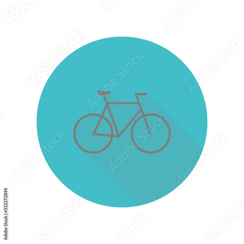Bicycle long shadow icon. Simple glyph, flat vector of web icons for ui and ux, website or mobile application
