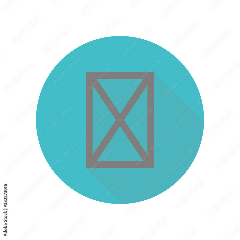 Box sign long shadow icon. Simple glyph, flat vector of web icons for ui and ux, website or mobile application Box sign long shadow icon. Simple glyph, flat vector of web icons for ui and ux, website or mobile application