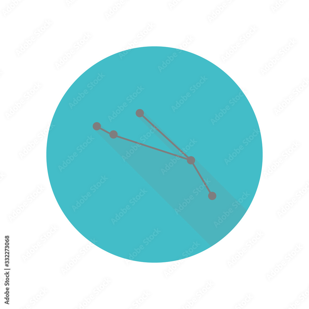 Aries constellation long shadow icon. Simple glyph, flat vector of web icons for ui and ux, website or mobile application Aries constellation long shadow icon. Simple glyph, flat vector of web icons for ui and ux, website or mobile application