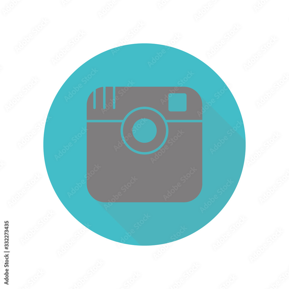 Camera line long shadow icon. Simple glyph, flat vector of web icons for ui and ux, website or mobile application Camera line long shadow icon. Simple glyph, flat vector of web icons for ui and ux, website or mobile application