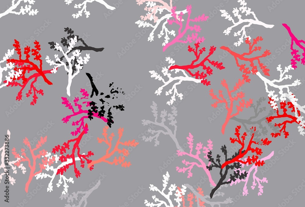 Light Pink vector abstract backdrop with sakura.