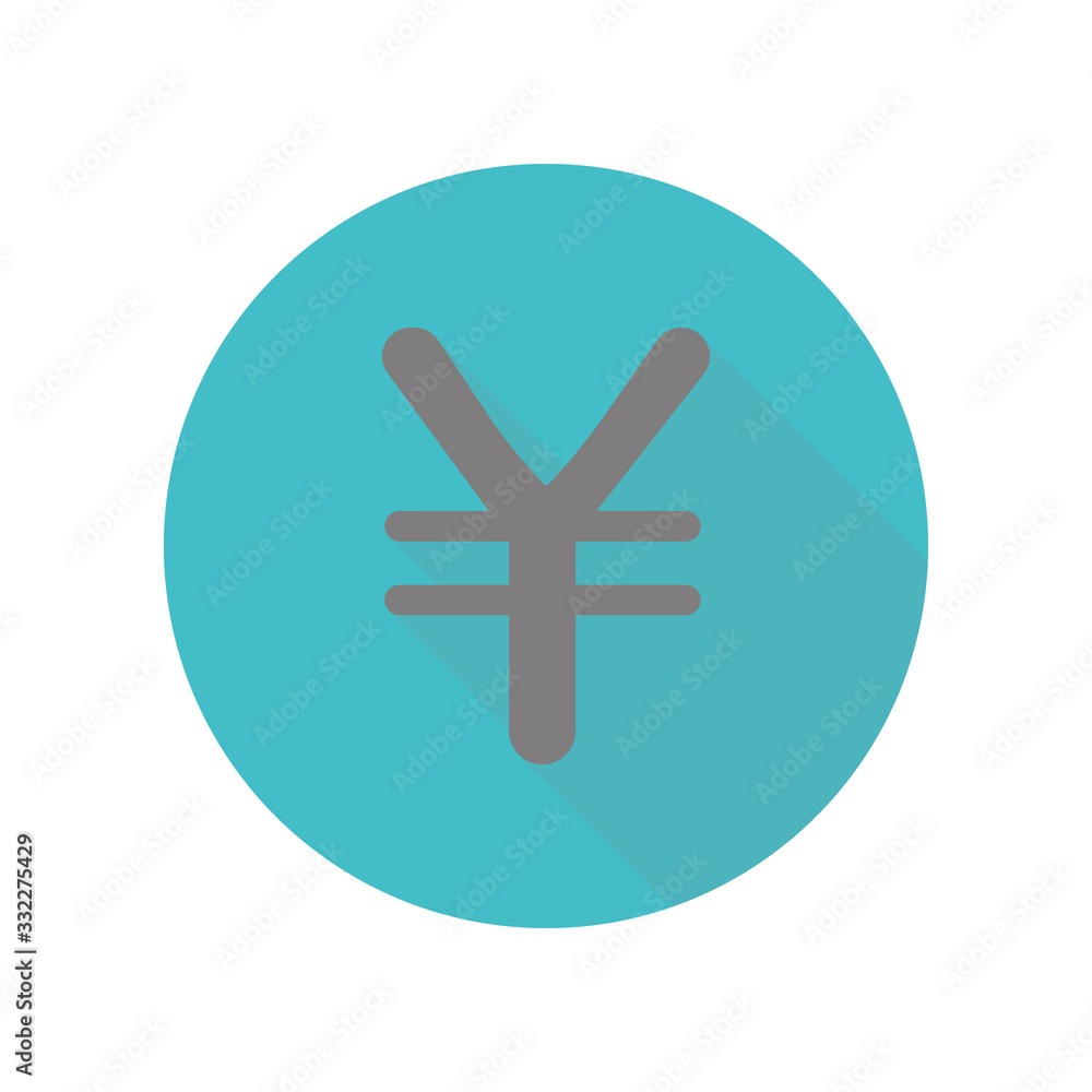 Yen sign long shadow icon. Simple glyph, flat vector of web icons for ui and ux, website or mobile application Yen sign long shadow icon. Simple glyph, flat vector of web icons for ui and ux, website or mobile application