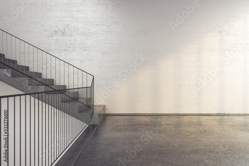 New concrete stairs in office building photo