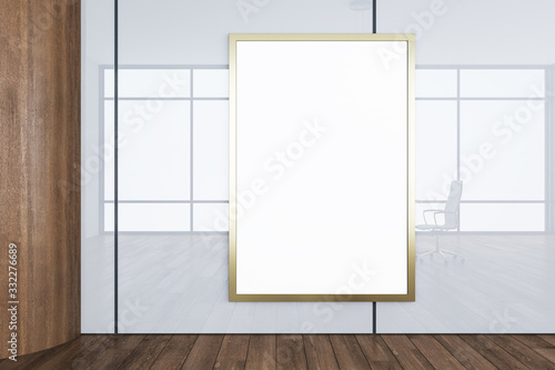 Conference room with empty billboard on wall