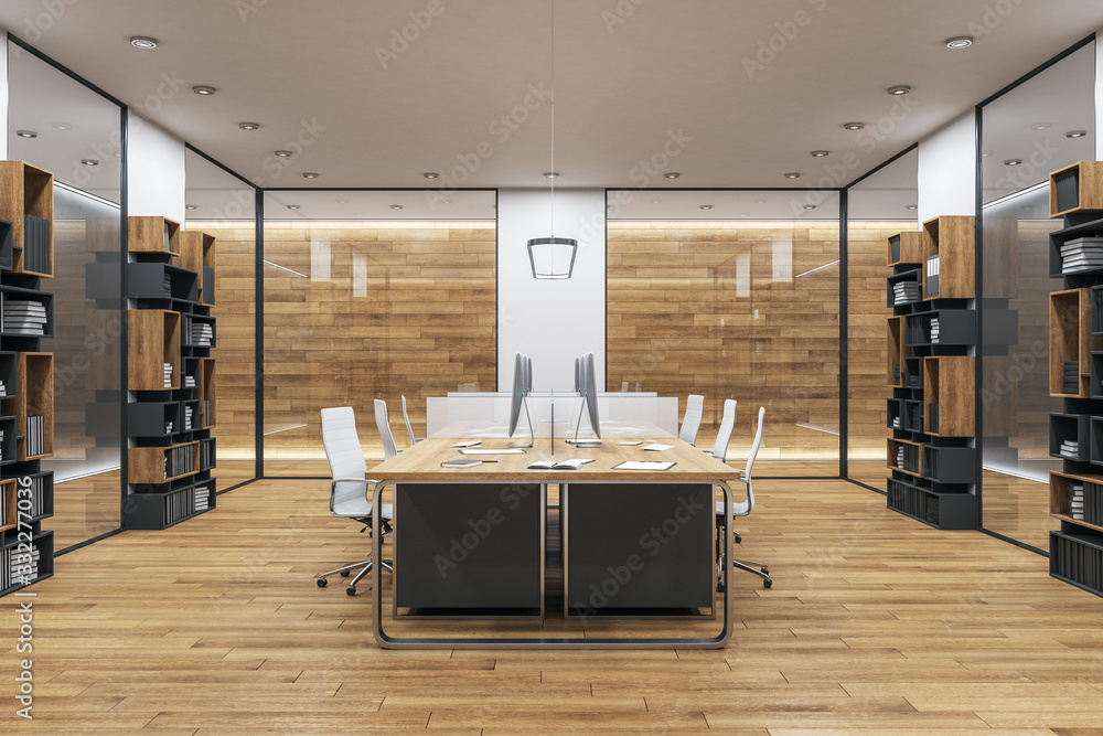 Obraz premium Modern office interior with tables