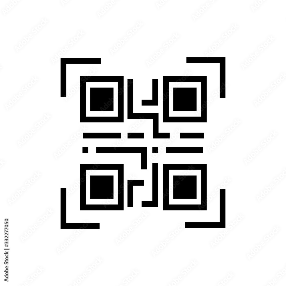 QR code vector icon. Stroke outline style. QR code for scanning smartphone isolate on white background. QR code vector icon. Stroke outline style. QR code for scanning smartphone isolate on white background.