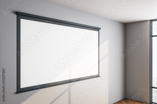 Modern office interior with blank tv screen. © Who is Danny