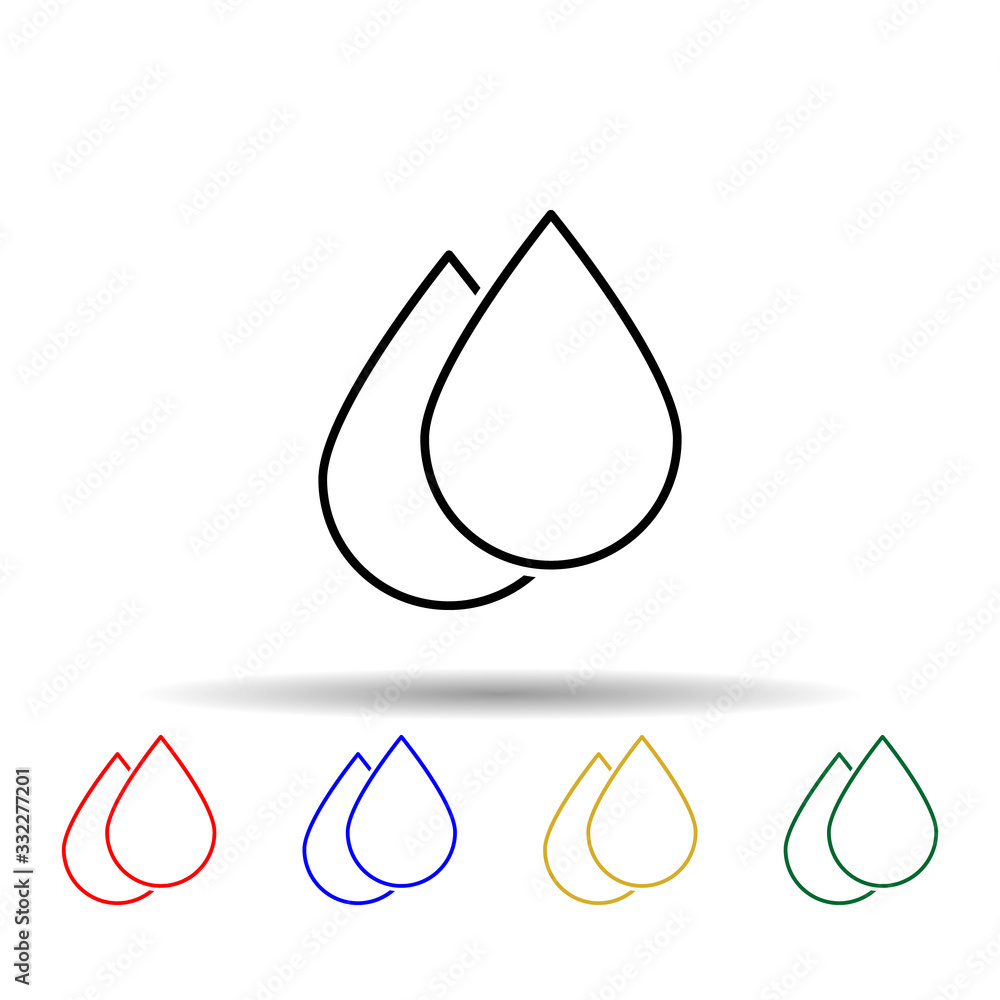 Blood drop multi color icon. Simple thin line, outline vector of blood donation icons for ui and ux, website or mobile application Blood drop multi color icon. Simple thin line, outline vector of blood donation icons for ui and ux, website or mobile application