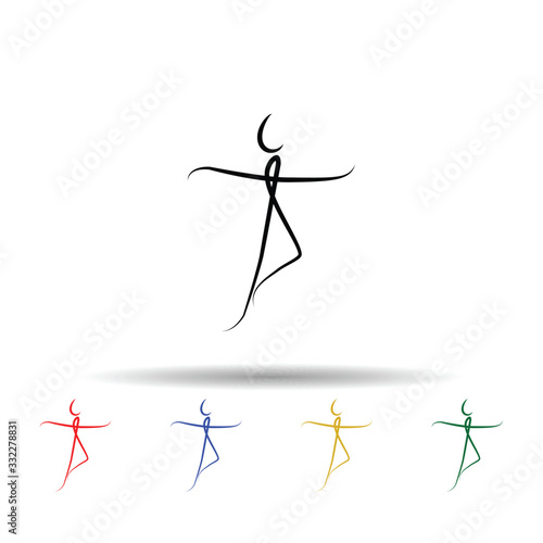 Dancer multi color icon. Simple thin line, outline vector of dance icons for ui and ux, website or mobile application